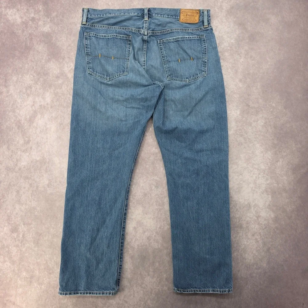 Polo Ralph Lauren Selvedge Jeans Mens 36x30 Straight Leg Medium Wash Fits 40x31